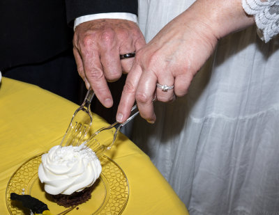 Cutting of the Wedding Cup Cake