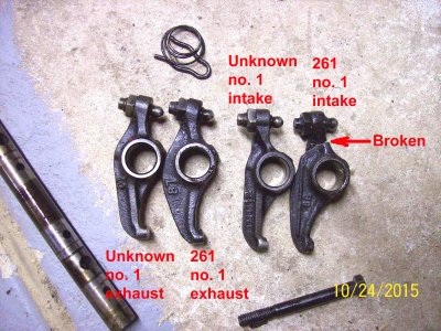 261 & unknown smaller intake & exhaust rockers 