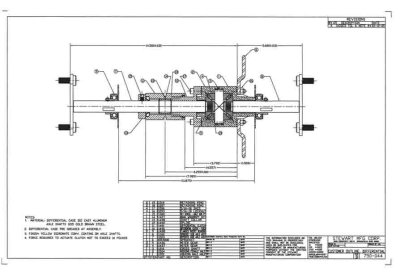 Peerless Locking Differential Modification Eng. Drawing