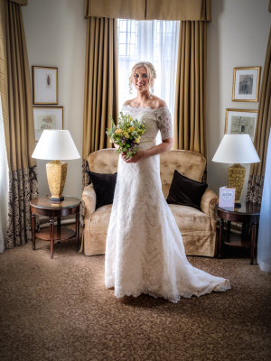 Beautiful bride on her wedding day.