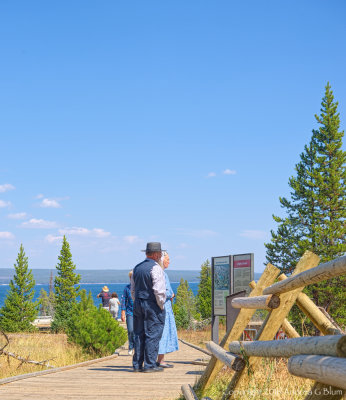 Mennonite Couple Visiting West Thumb Geyser Basin