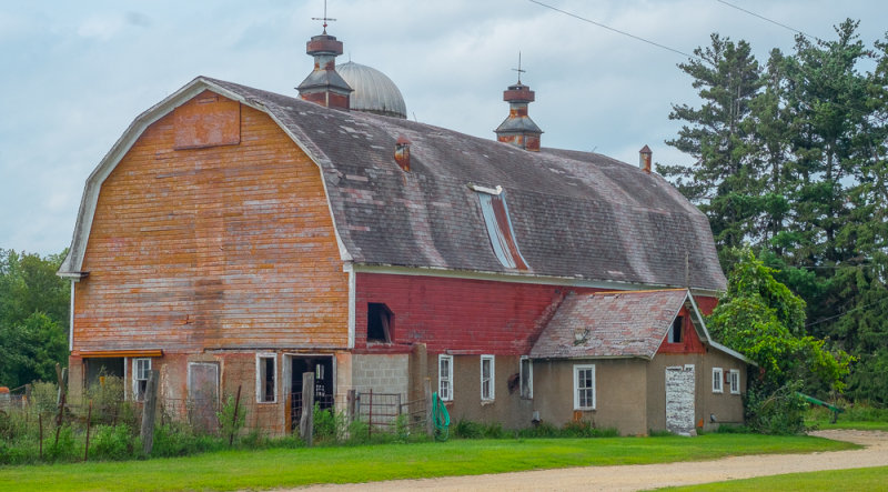 An Orange and Red Barn