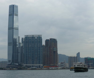 Kowloon, Hong Kong,  Ritz Carlton Hotel on left