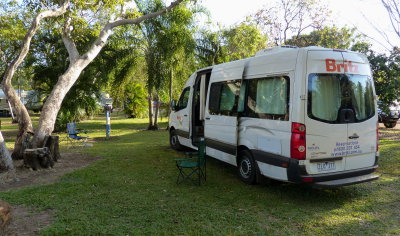 Britz Camper at Cooinda campground, Kakadu