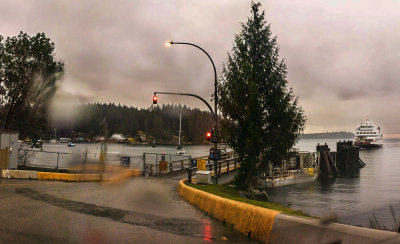 Whaletown ferry, stormy weather