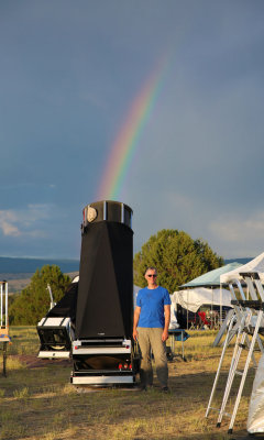 Howard Banich and his Rainbow telescope