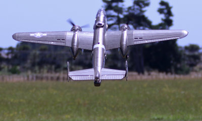 Glen's B25 leaps into the air on its maiden, 0T8A5587