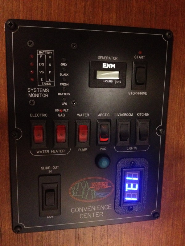 Updated control panel with volt meter