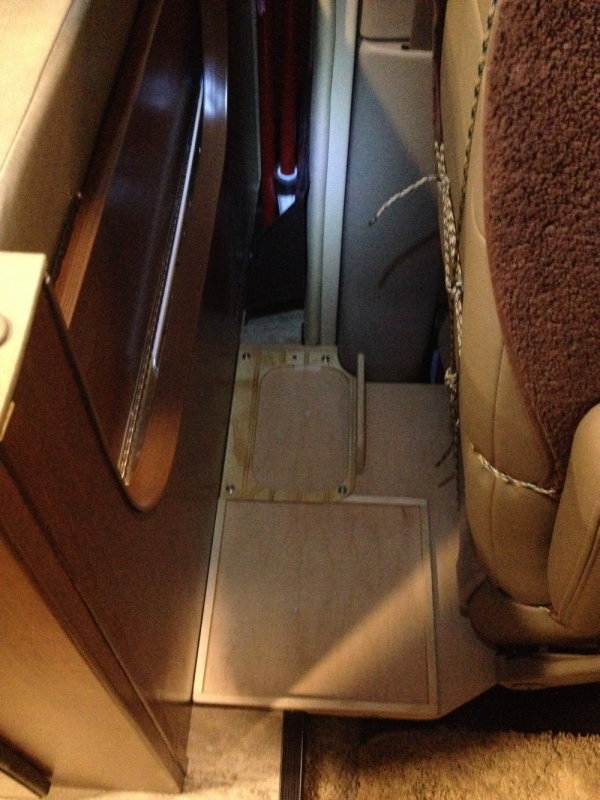 Trash & snack box behind drivers seat