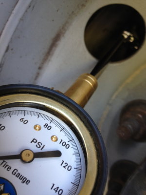 Use gauge to check pressure