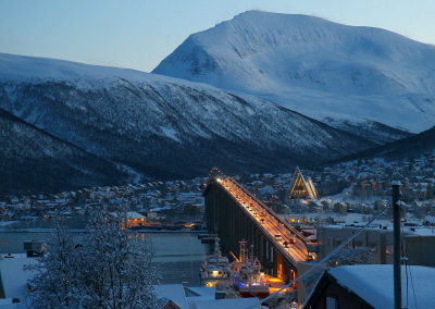 Tromsoe in the polar night