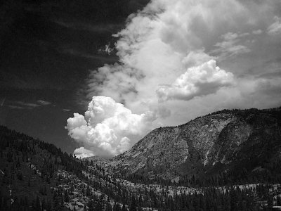 Dry Lightning Clouds Over Horsetail Falls In The Sierra 