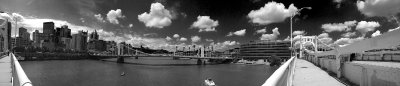 iPhone Panoramic Of The Andy Warhol Bridge From The Rachel Carson (Black & White)