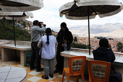 looking down to the Cuzco city in the valley