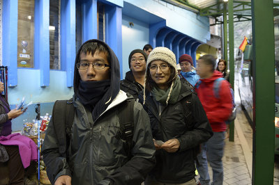 Waiting for bus to Machu Picchu