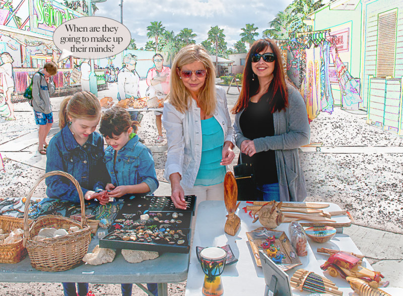 Shoppers in Freeport
