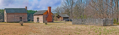 President Knox Polk's house & farm as it was in the early 1800s....with house.......kitchen......stable....and deer-proof garden