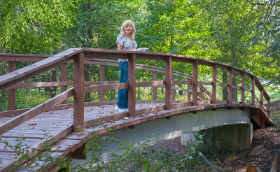 Janet along Corporate Park walkway