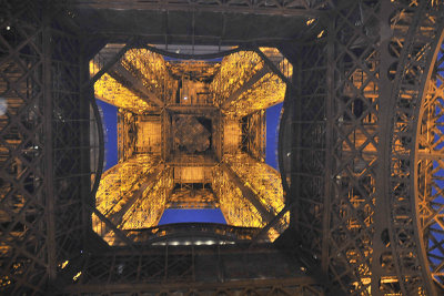 Eiffel Tower from bottom up.