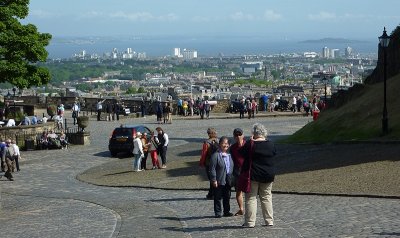 Looking north to the Firth from Edinburgh Castle, Edinburgh, Scotland