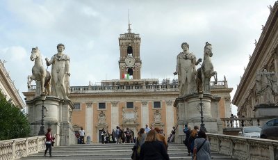 Michelangelos stair leading to the Piazza del Campidoglio, Rome