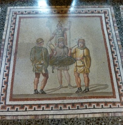 Roman mosaic in the Borghese Gallery, Rome