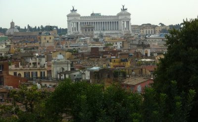View from Pincio Hill on the western edge of the Borghese Gardens, Rome