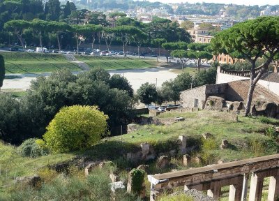 Looking down on the Circus Maximus, Palatine Hill, Ancient Rome