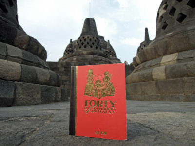 Forty Cartoon Books of Interest visits Borobudur, Java 