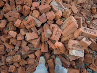 Discarded bricks from our Dehradun house, India (2014)