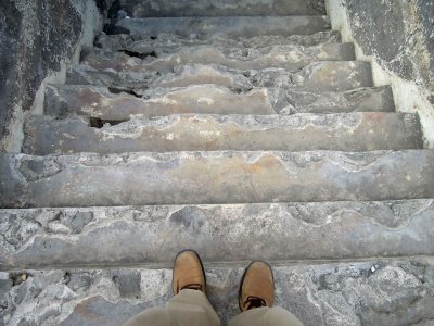 Steps to Mount Merapi underground bunker, Java (2013)
