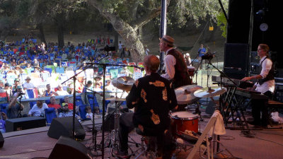 Joe Craven, Live Oak's long-time emcee, plays the main stage