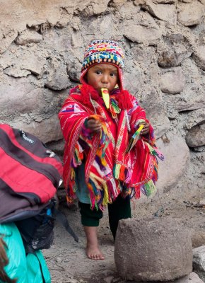 Quechua boy with gift kazoo
