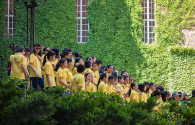 Children's Choir from China outside Stockholm City Hall