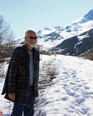 Trying to get fizzy glacier ice for our Scotch