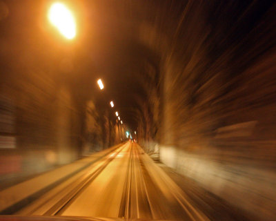 The tunnel to Whittier - you drive on the train tracks!