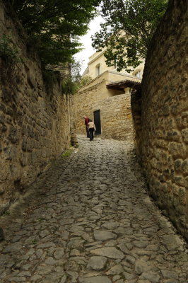 Steep cobble stone streets are the norm here...