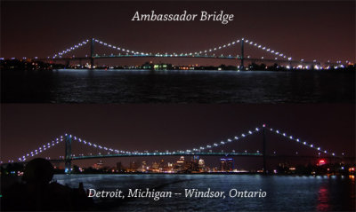 Ambassador Bridge night