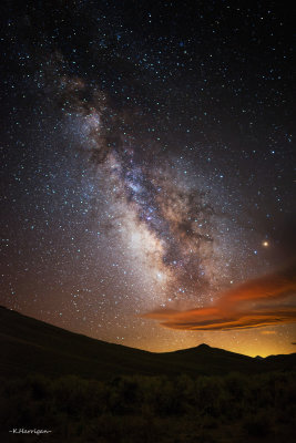 Fire Glow and Milky Way