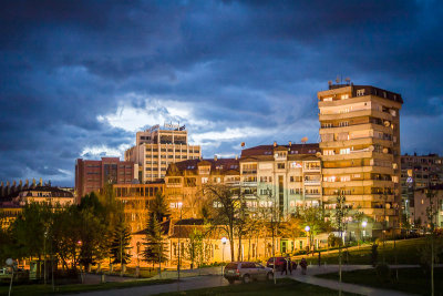 Downtown Prishtina at night