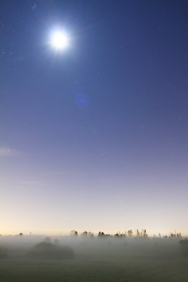 Moon, Clusters and Fog