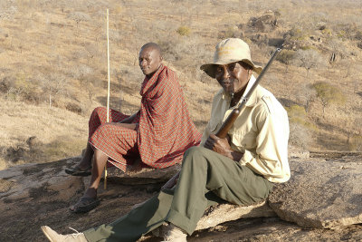 Thomas, hunter and guide at Kikoti camp, with Masai spotter_1020921   web 1600.jpg