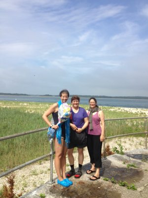 Hannah, Ilene, and Kerith at Cedar Point Park Lighthouse (July 2013)
