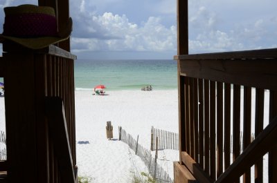 The beach viewed from our deck.