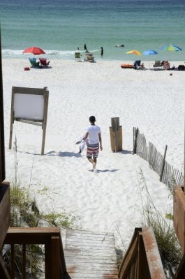 A few steps, and you're ON the beach.