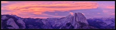 Lenticular Clouds Over Half Dome at Sunset