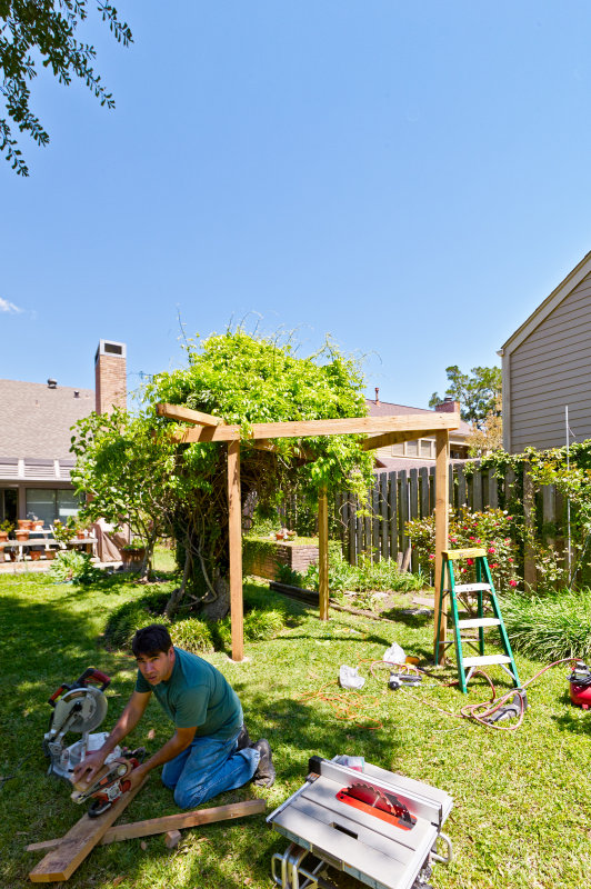 master builder pergola in progress