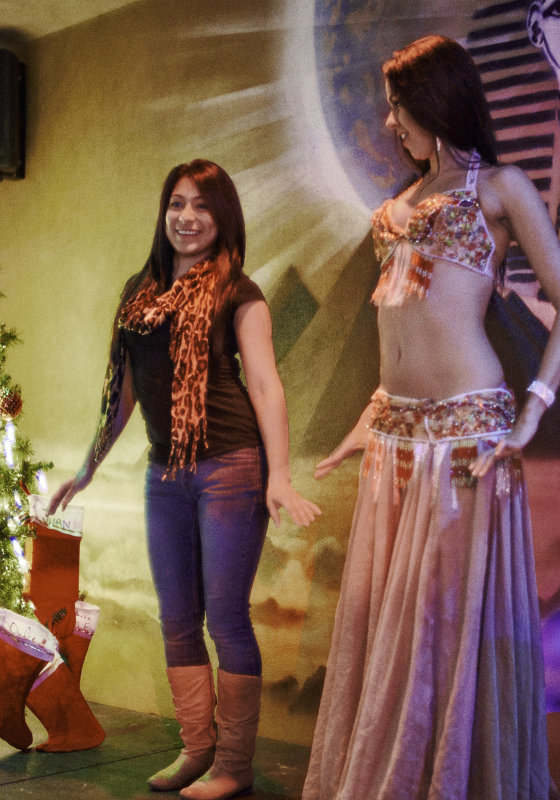 KKBB teaches belly dance 101 Luxor Xmas