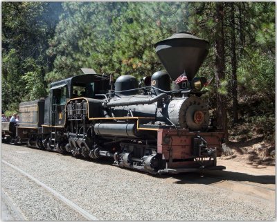 Shay locomotive at Sugar Pine RR, Yosimite California