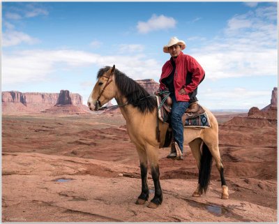 Navaho Man On Horseback